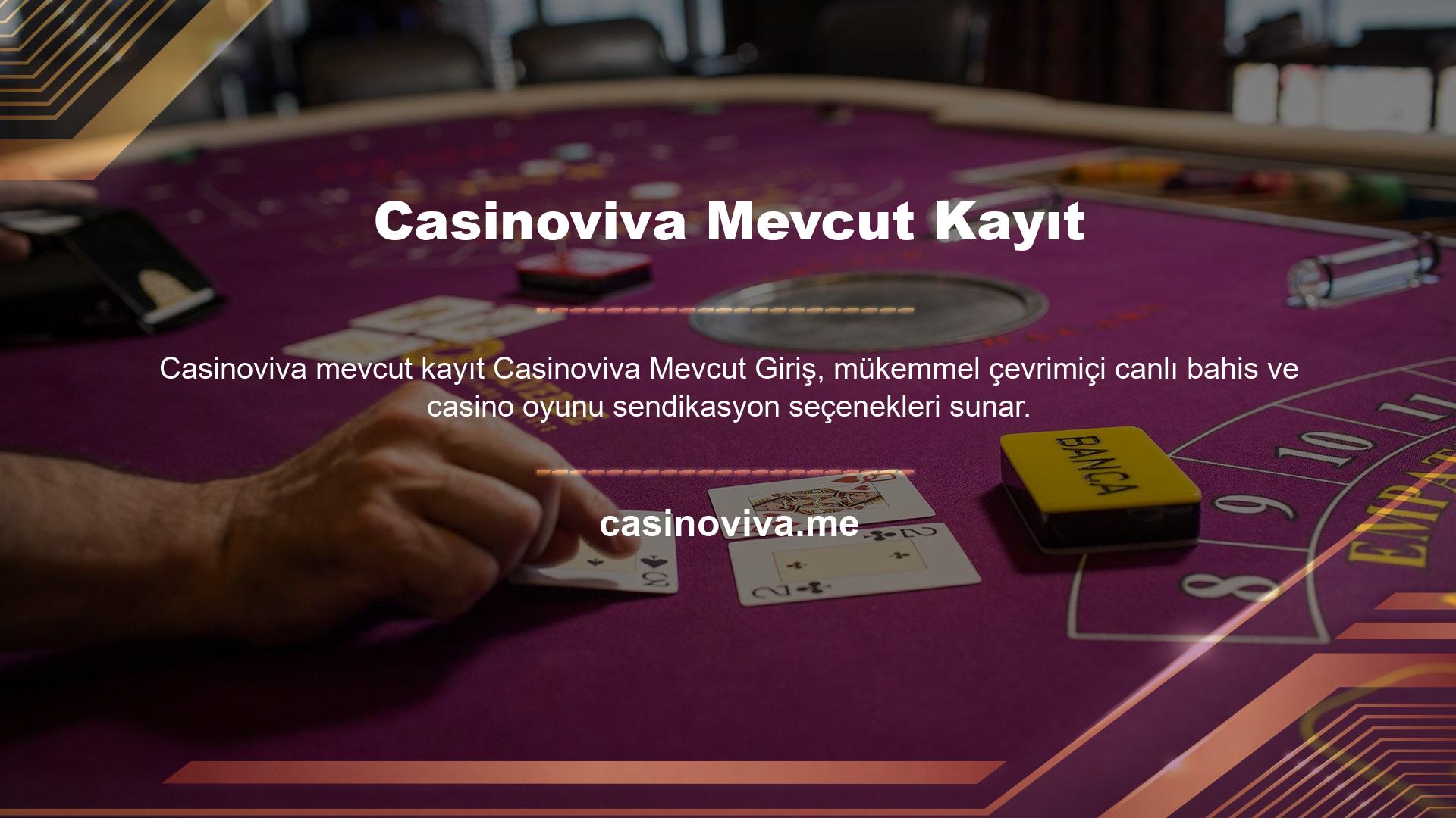 Casinoviva mevcut kayıt
