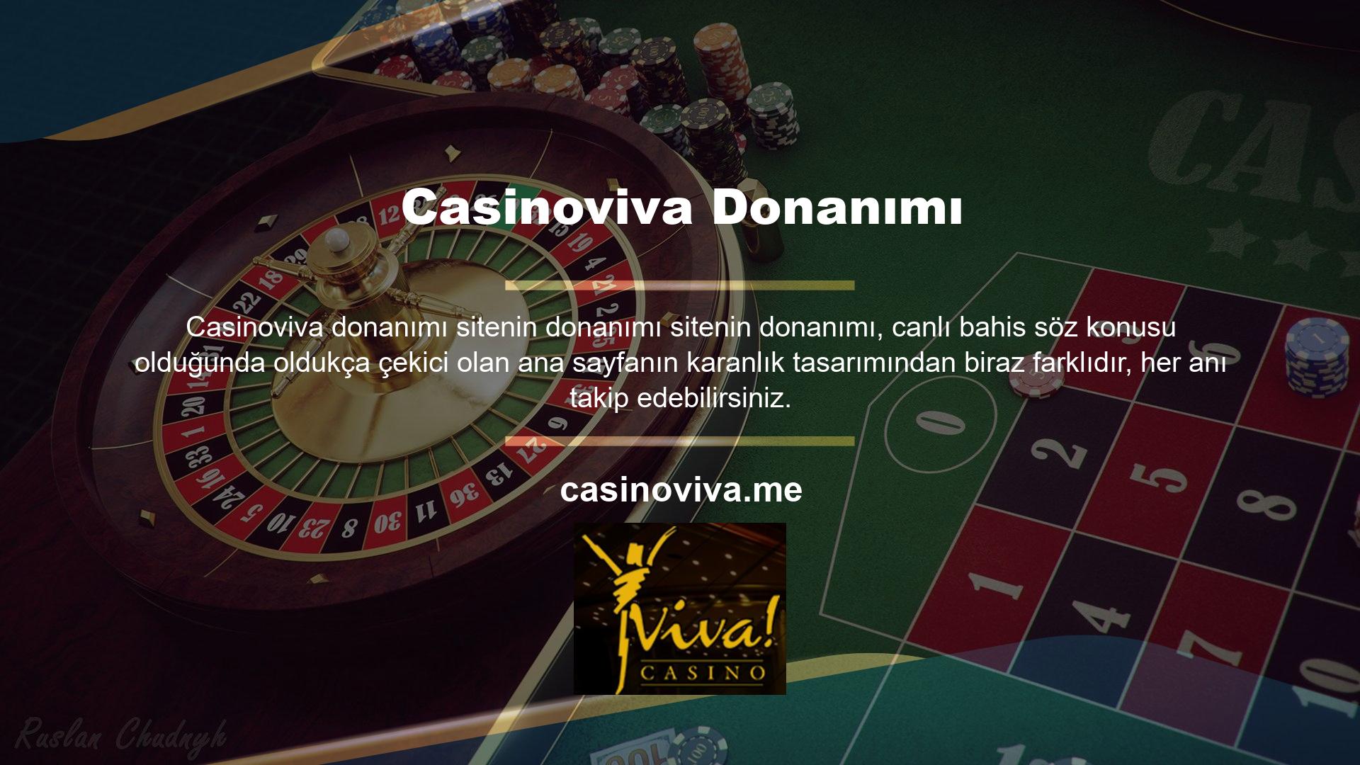 Casinoviva, tüm abonelerin en son oranları ve oyunları takip edebileceği masaüstü ve mobil canlı bahisler için tek bir yere sahiptir